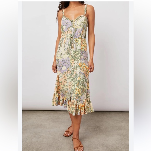 Rails Dresses & Skirts - Rails Adalyn Gardenia pastel ruffle trim button front M Ruffled Tiered Sundress